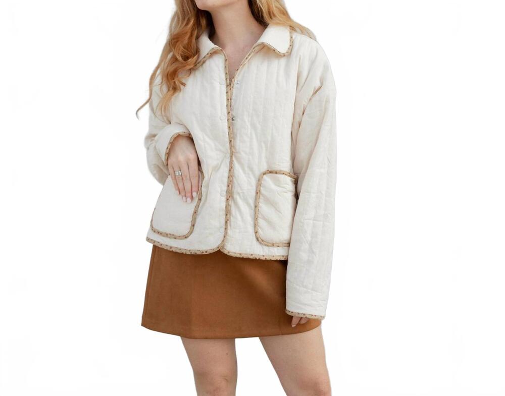 NEW WISHLIST falling leaves jacket in beige multi